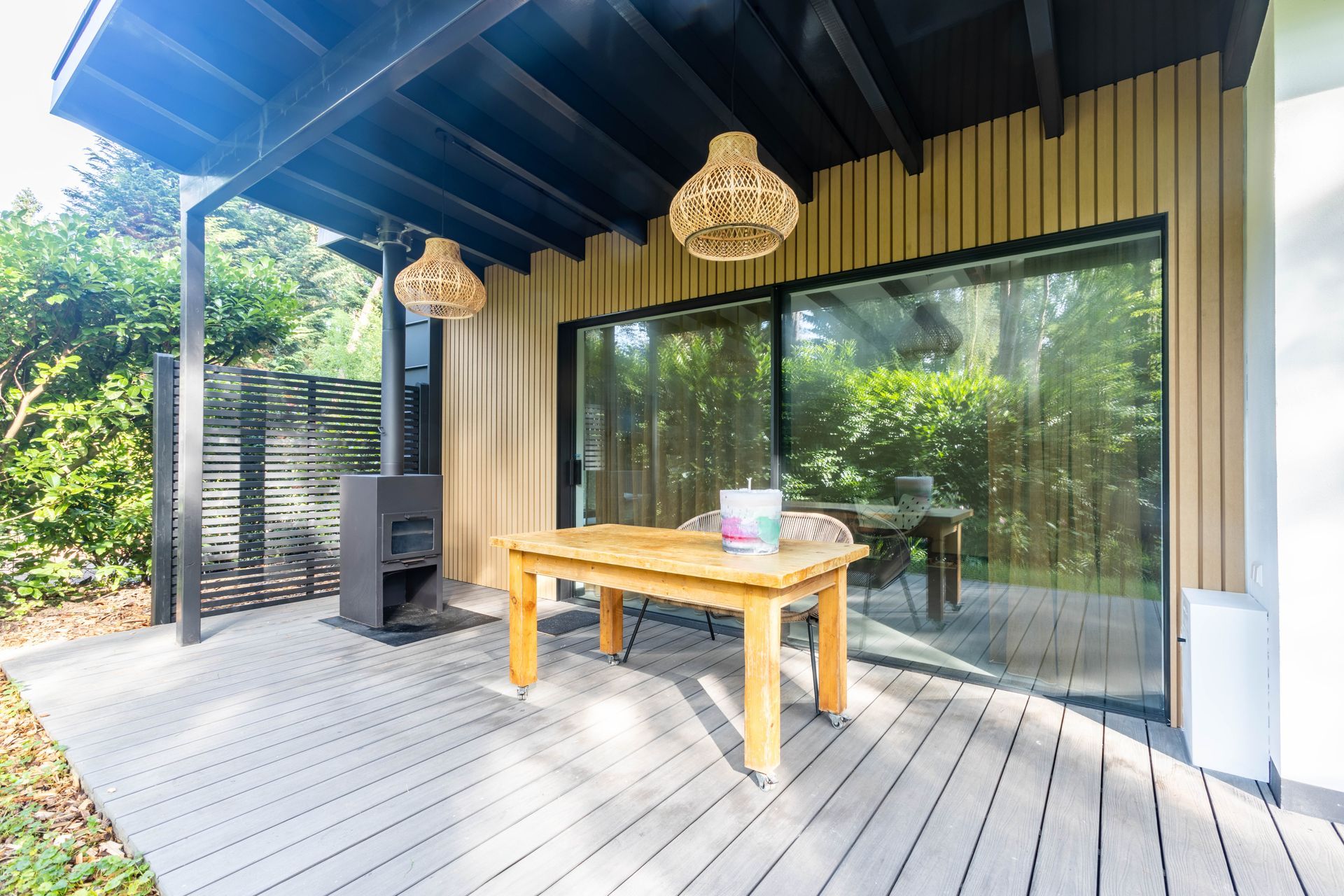 Overdekt terras vakantiehuis
