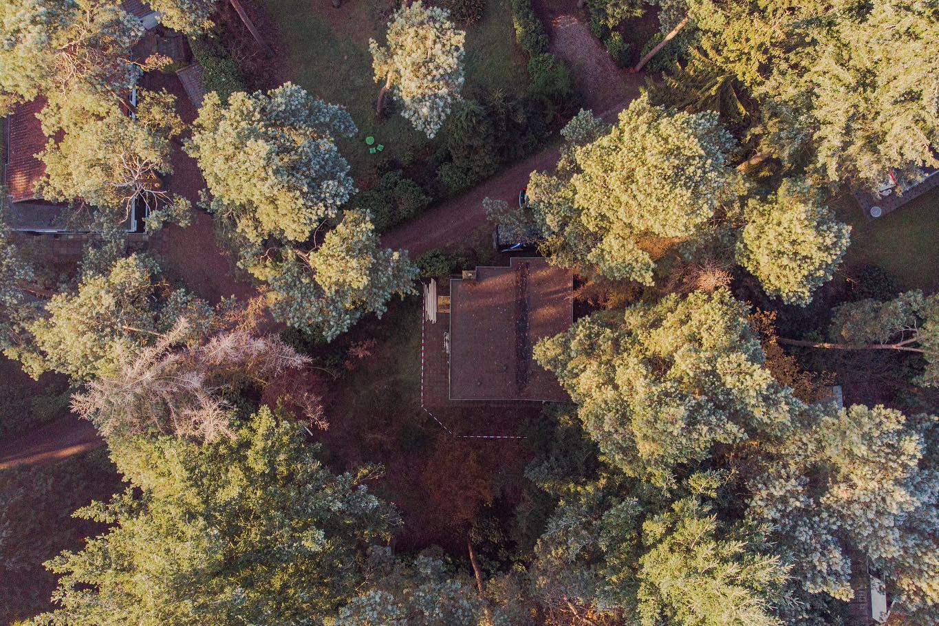 Luchtfoto woning forest. Property luchtopname