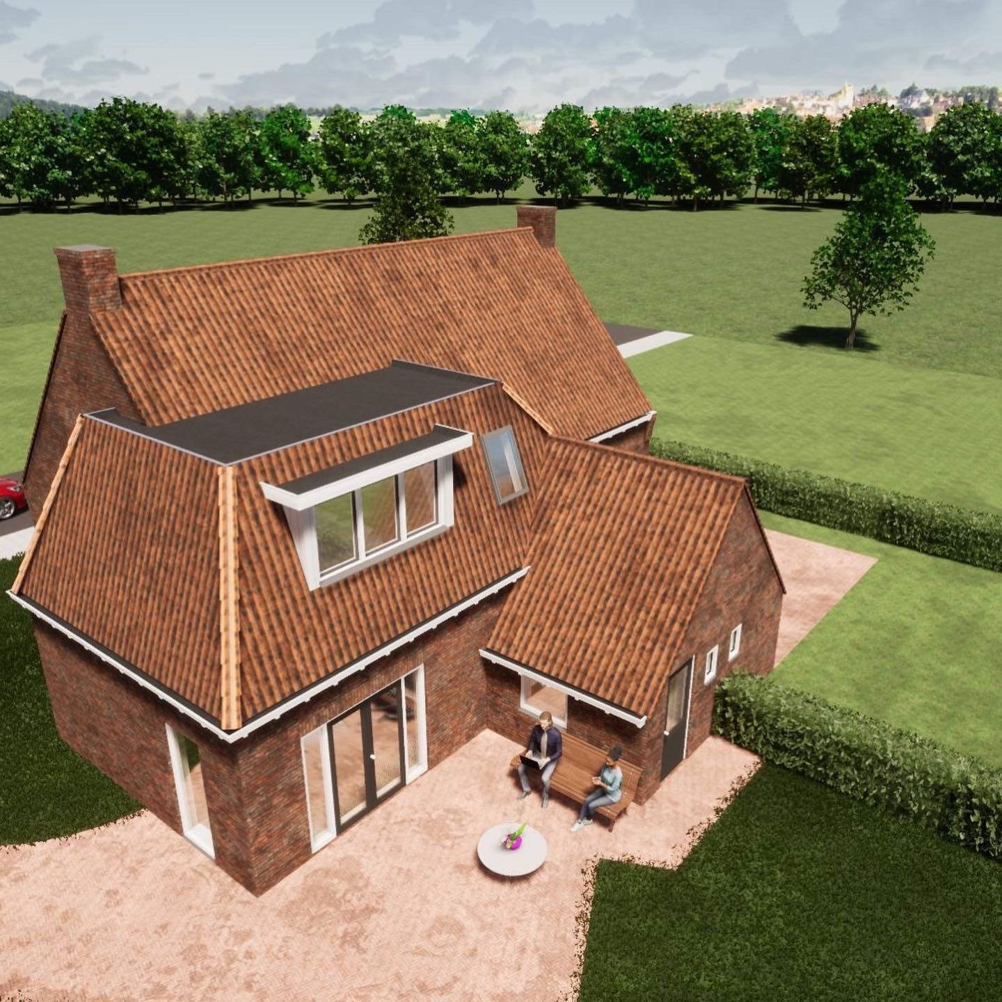 3D woning gerenoveerde dak