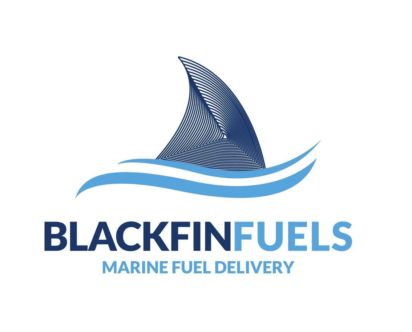 BLACKFINFUELS logo with stylized sailfish over blue waves and the words “MARINE FUEL DELIVERY”