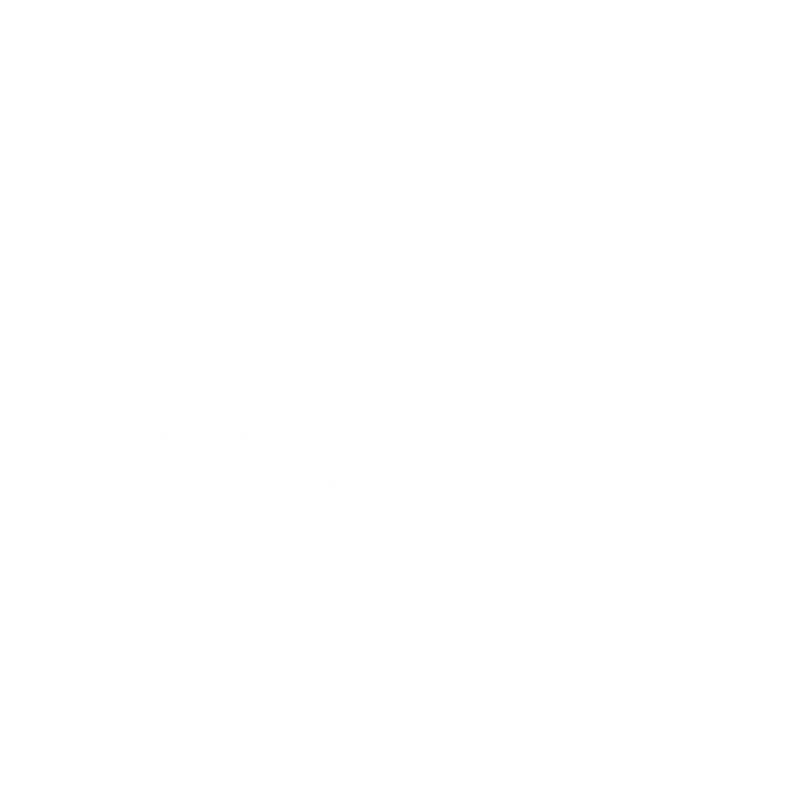 The Wisconsin motors logo is white