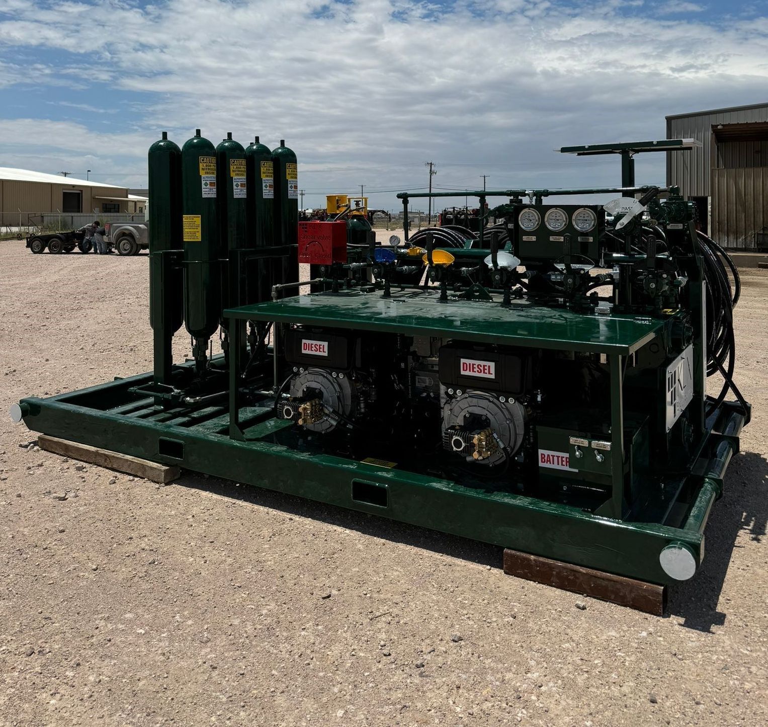 A green machine with the word epci on it