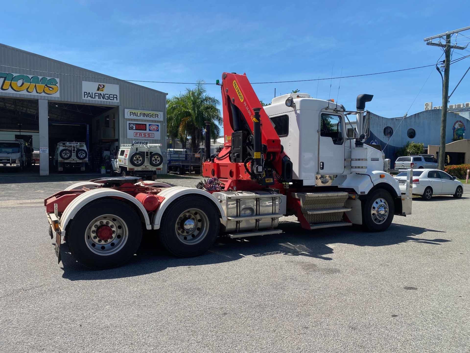 modern crane truck - image