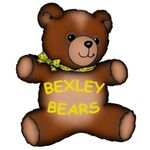 Brown teddy bear with yellow bow, the words