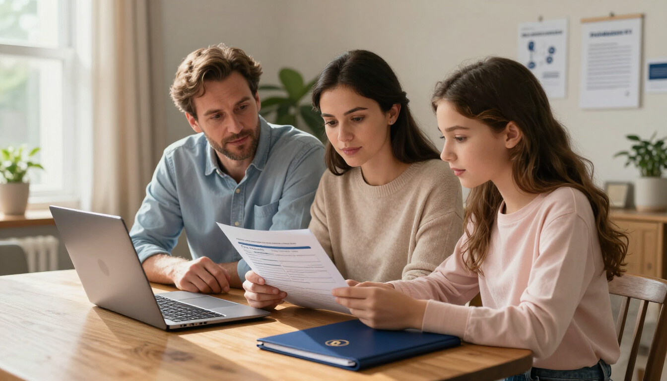 Family reviewing identity theft protection coverage in New Jersey