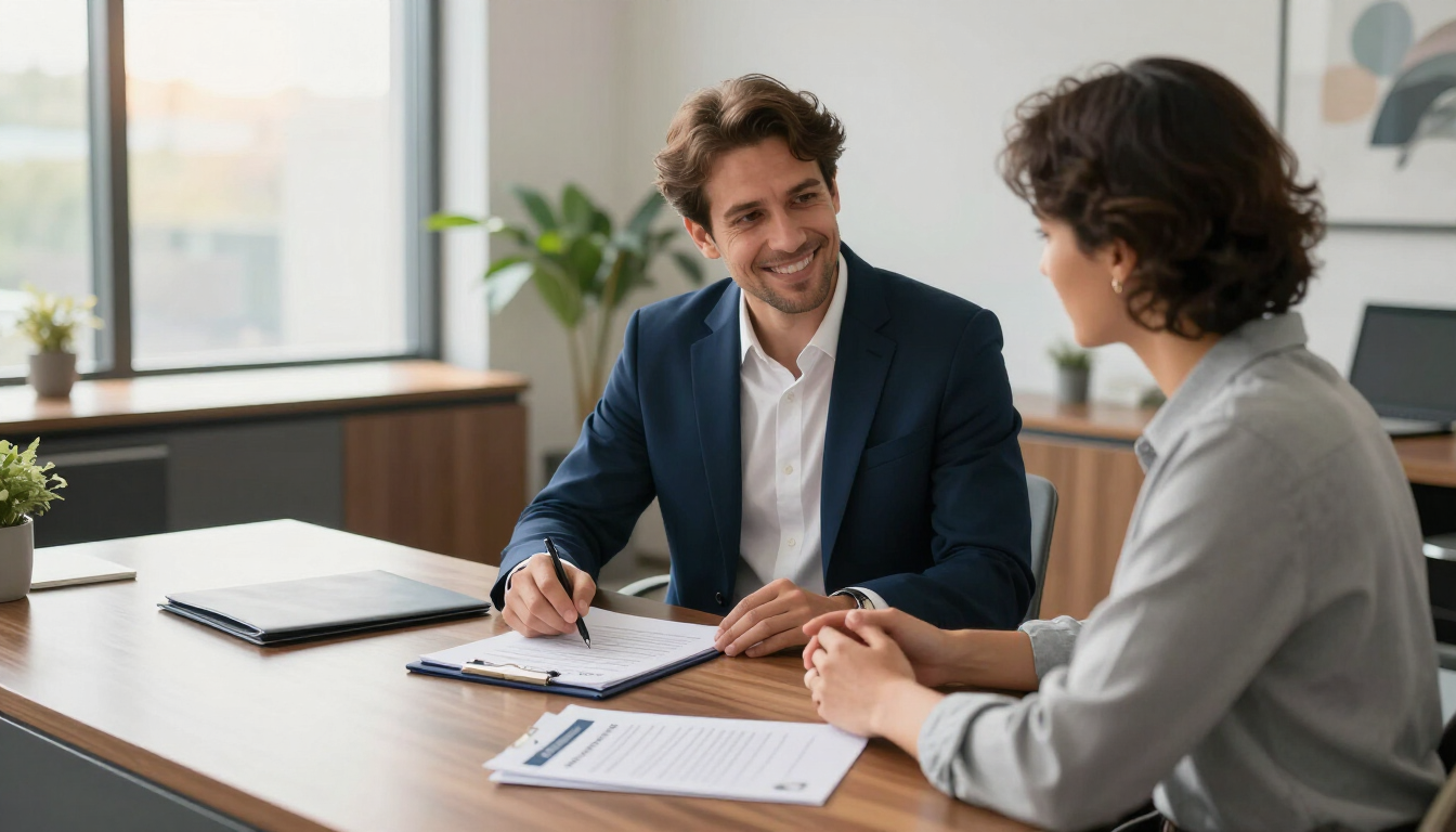 Insurance professional discussing identity protection options with a New Jersey client