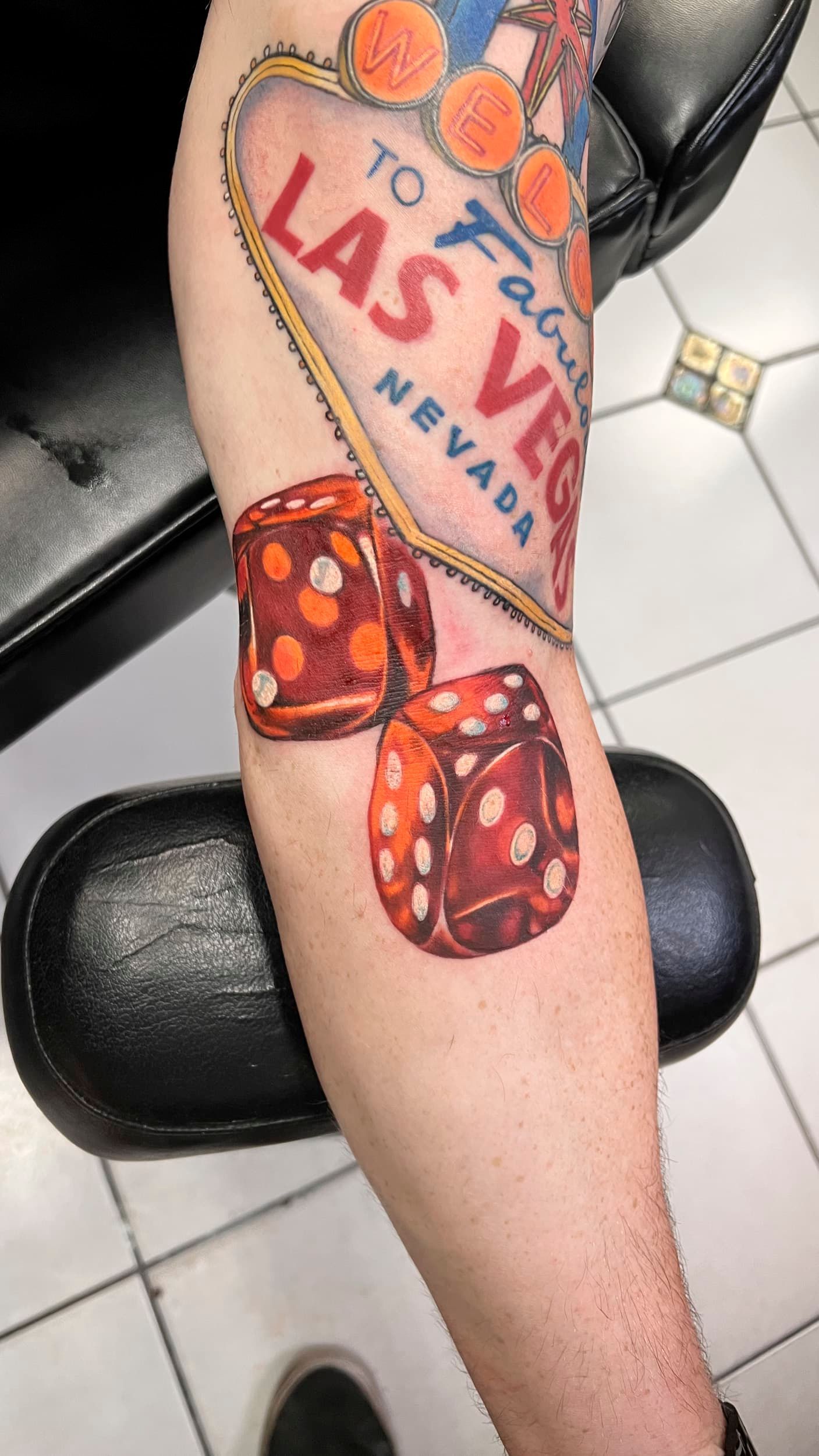 Leg tattoo with 