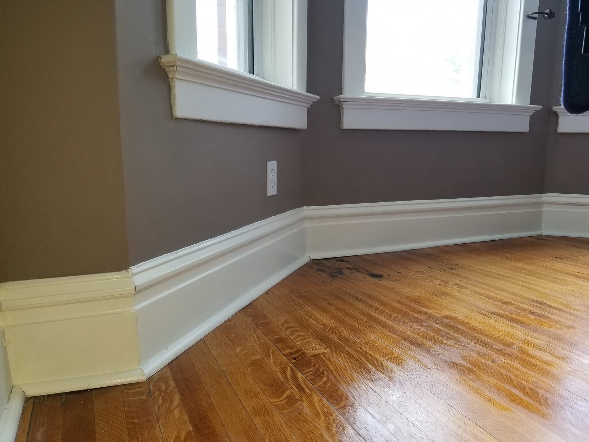 New glossy wood flooring