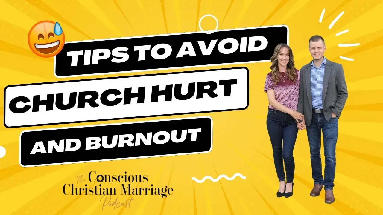 A man and a woman are standing next to each other on a yellow background.