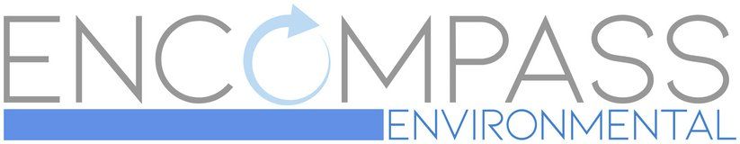 Logo for Encompass Environmental with a recycling arrow.