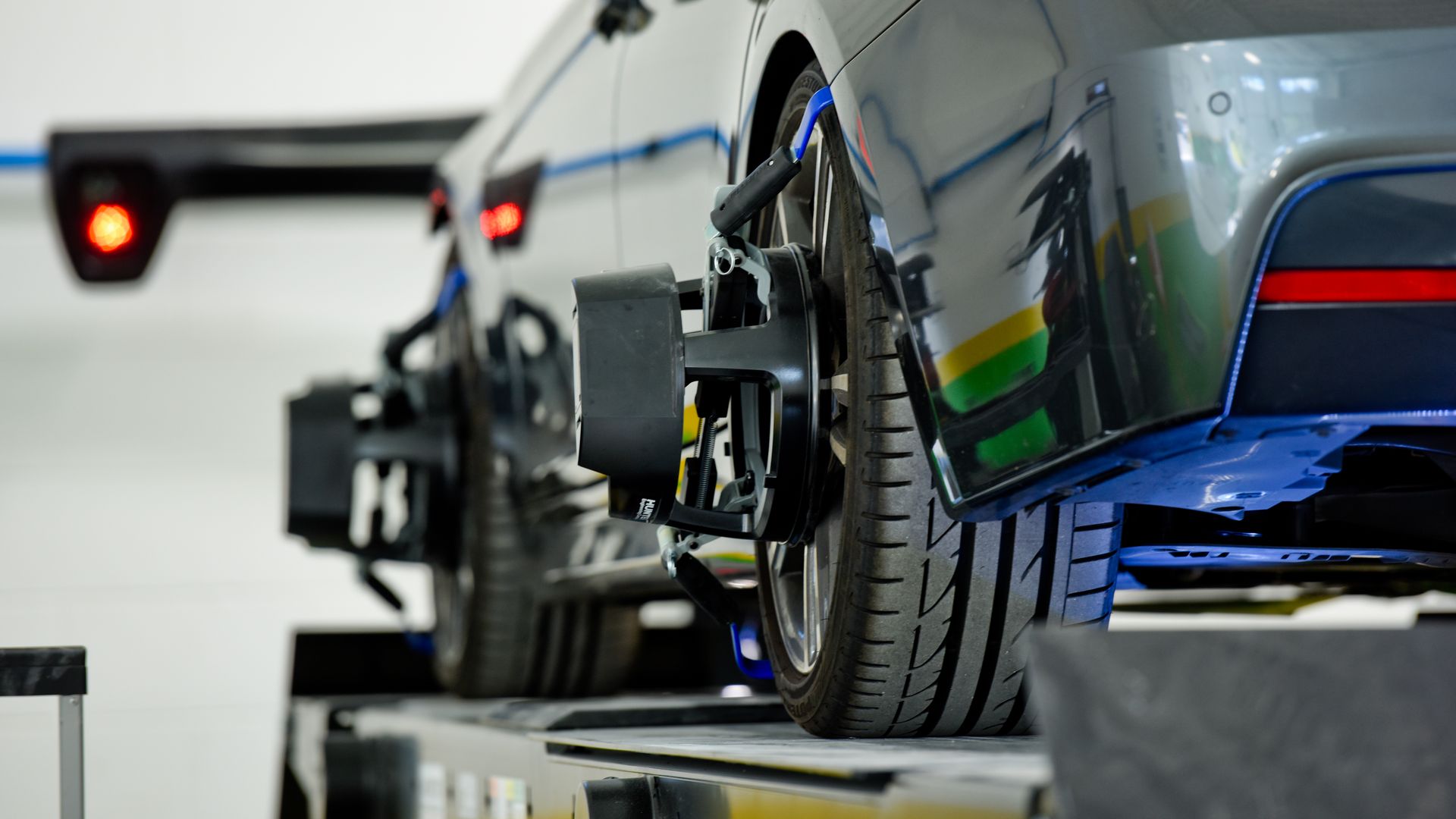 Close Up Of Wheel Alignment Calibration On Car | D&V Autobody