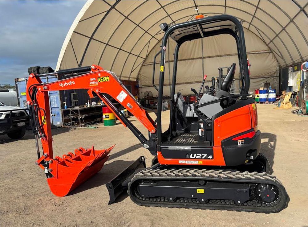 Compact tracked excavator with digging bucket for excavation projects in Sunshine Coast