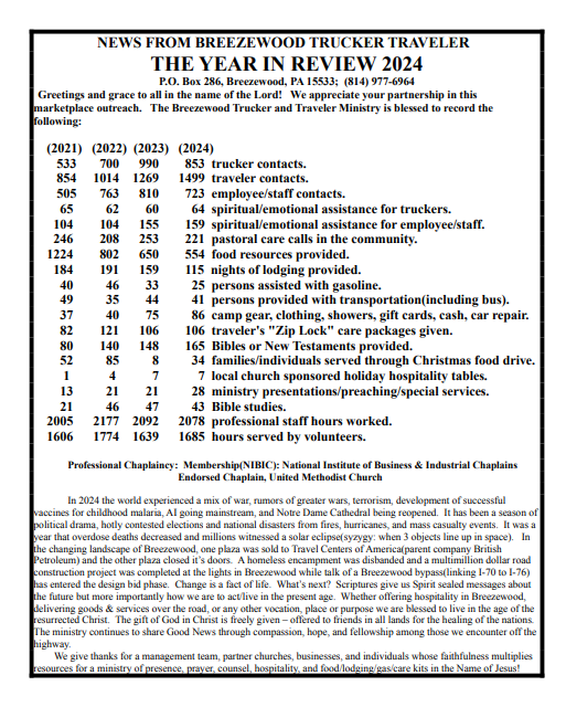 Breezewood Trucker/Traveler Ministry