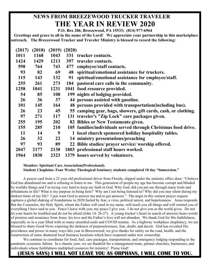 Breezewood Trucker/Traveler Ministry