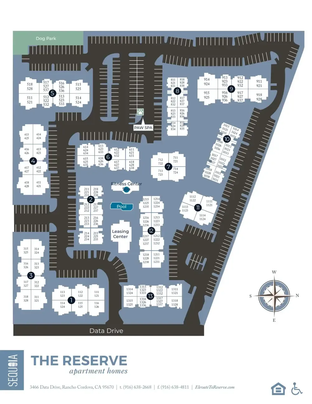 Apartment complex layout