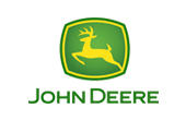A john deere logo with a deer on it