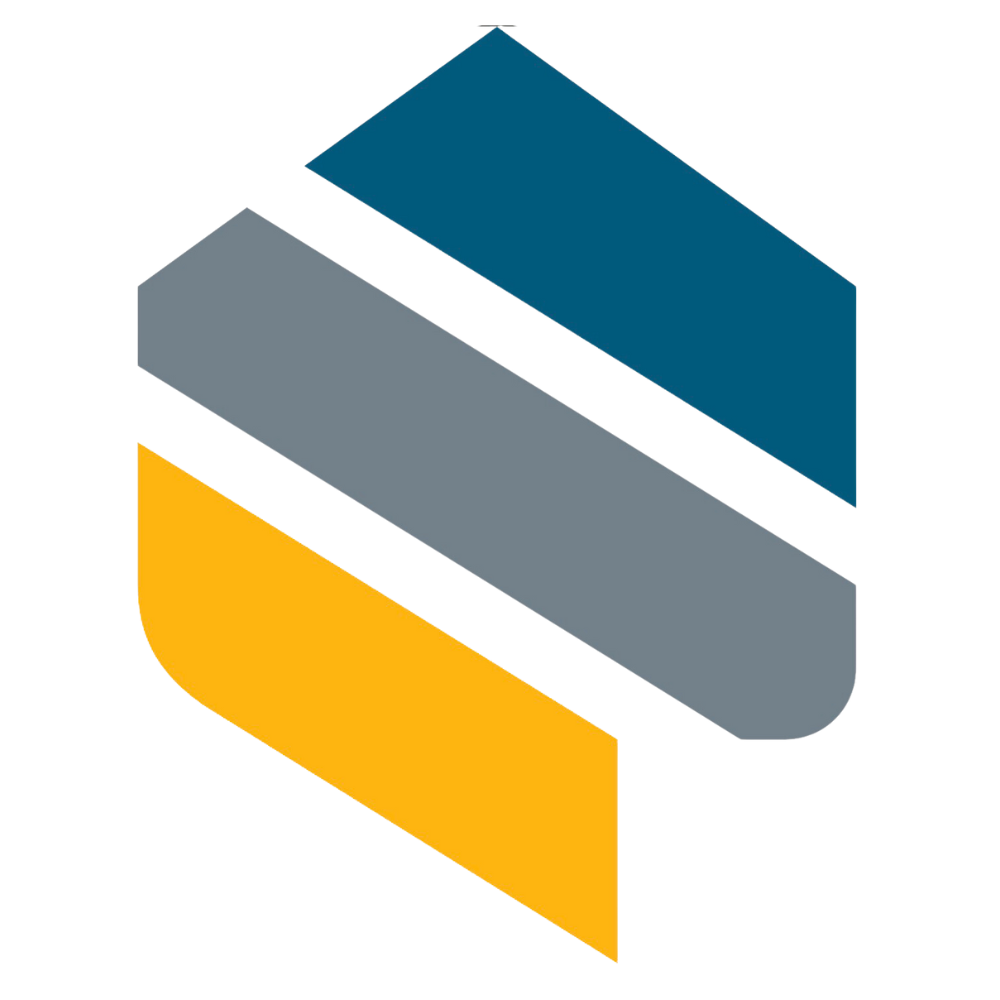 A blue, gray, and yellow logo of Big Valley Mortgage on a white background | Mortgage Company in Roseville, CA
