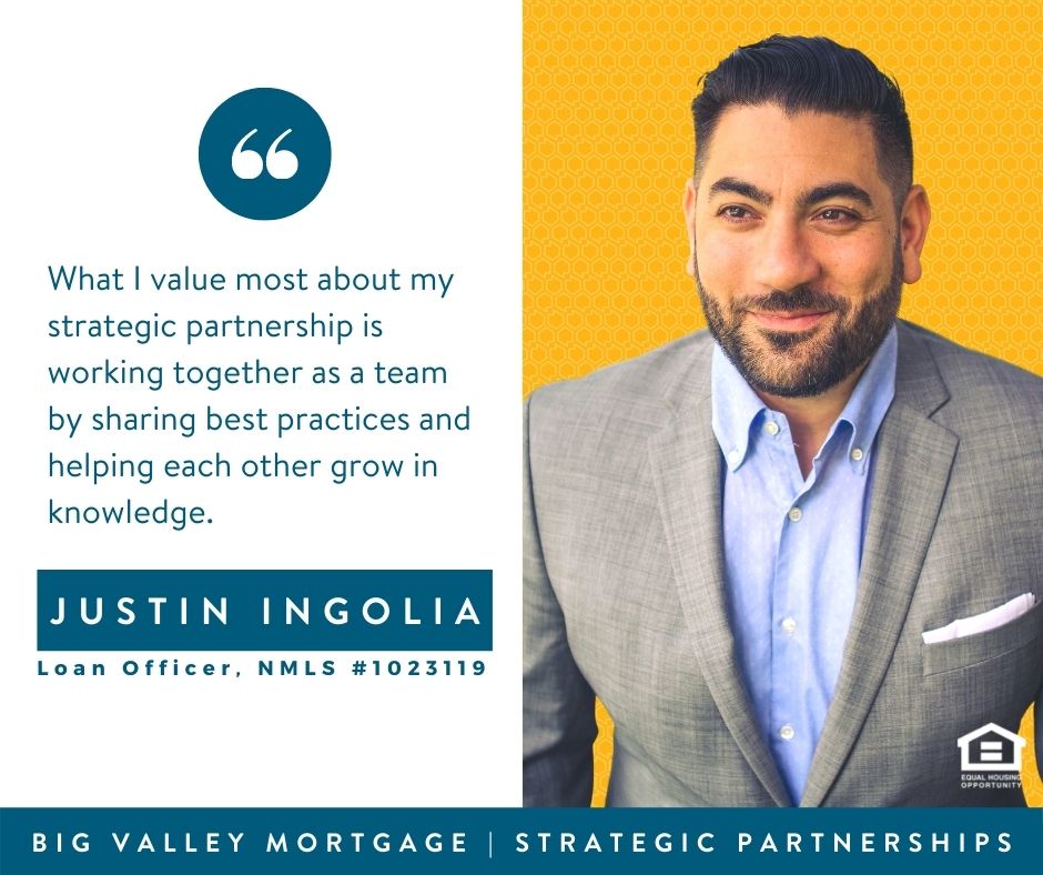 Justin Ingolia's portrait next to a quote about teamwork and sharing best practices | Mortgage Lender in Roseville, CA
