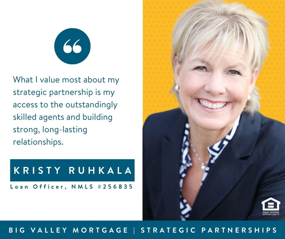 Kristy Ruhkala's portrait next to a quote about valuing strategic partnerships | Best Mortgage Lender in Roseville, CA