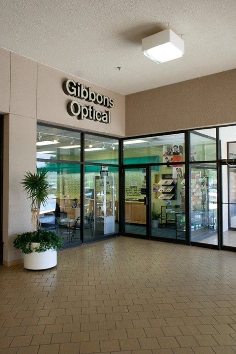 Gibbons optical is located in a shopping mall