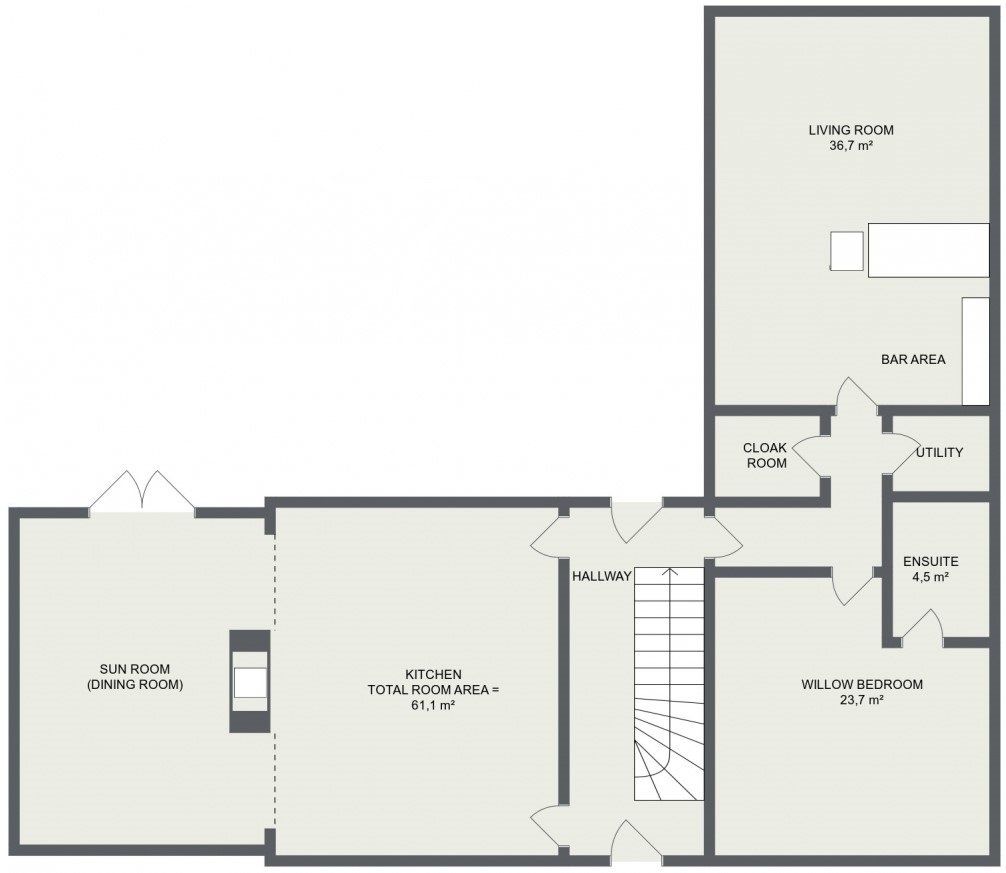 A black and white floor plan of a house
