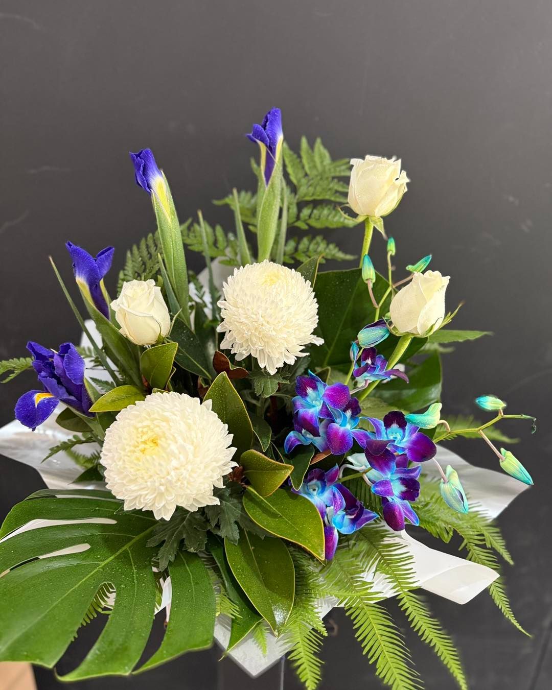 Floral Arrangement With White Chrysanthemums โ J'adore Flowers & Gifts Cairns in Earlville, QLD