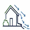 Diverting runoff away from home icon 