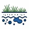 Water pooling around a home icon 