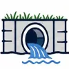 Water pooling around a home icon 