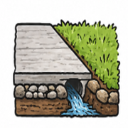 Driveway edge drainage Icon