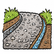 Gravel Driveway Drainage Icon 