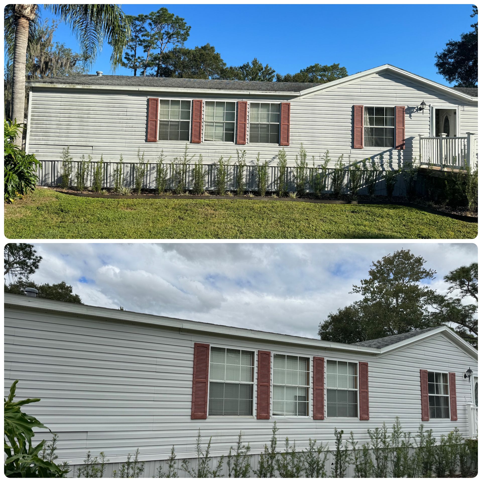 Professional exterior house washing in Lutz keeps your home clean by removing mold, algae, dirt, and organic growth.