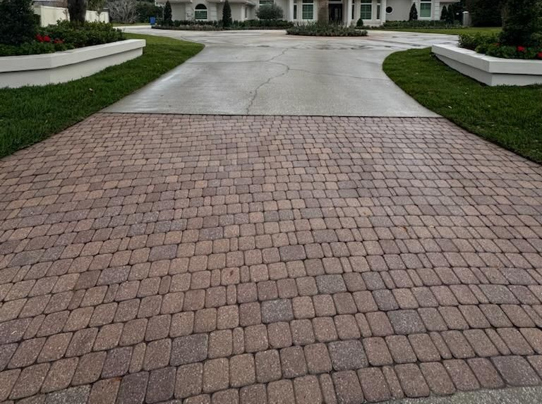 Driveway cleaning and Paver prepping