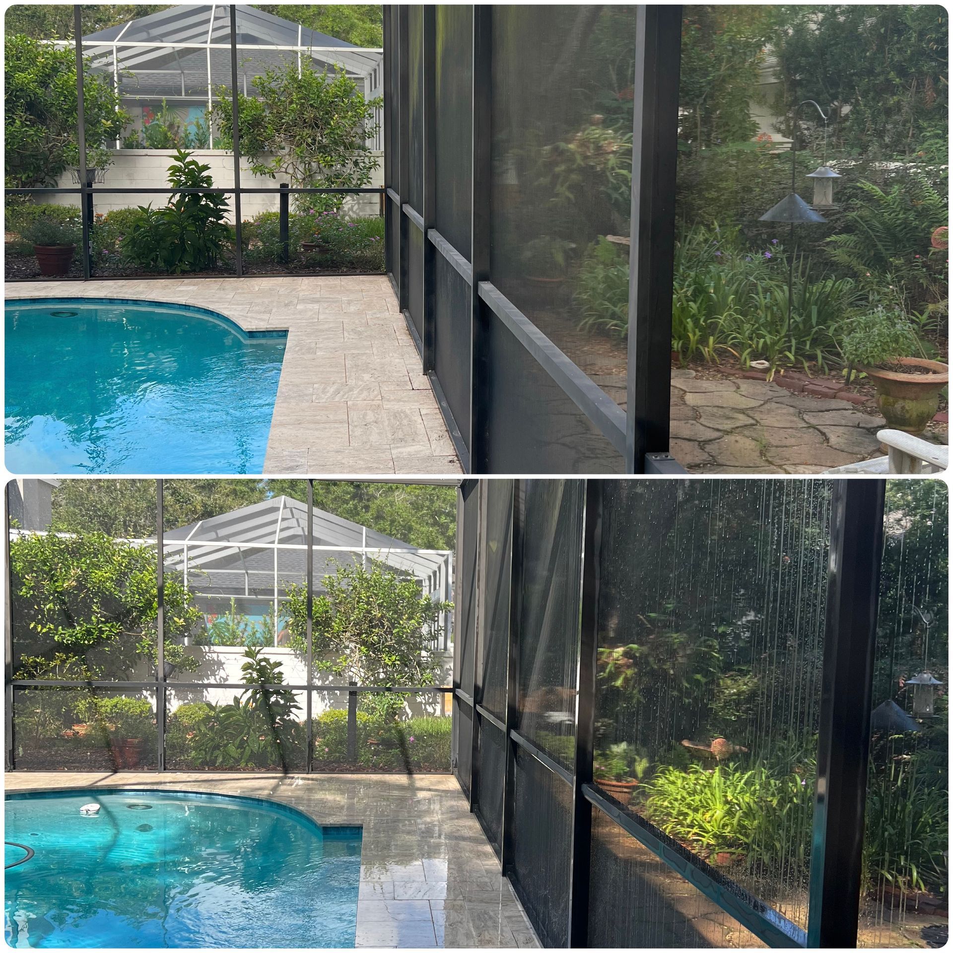 Pool patio restoration in Waterchase Wild West Washing cleans, restores & seals pavers for a like new look Free quotes today!