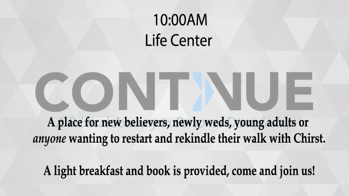 A sign that says continue on it
