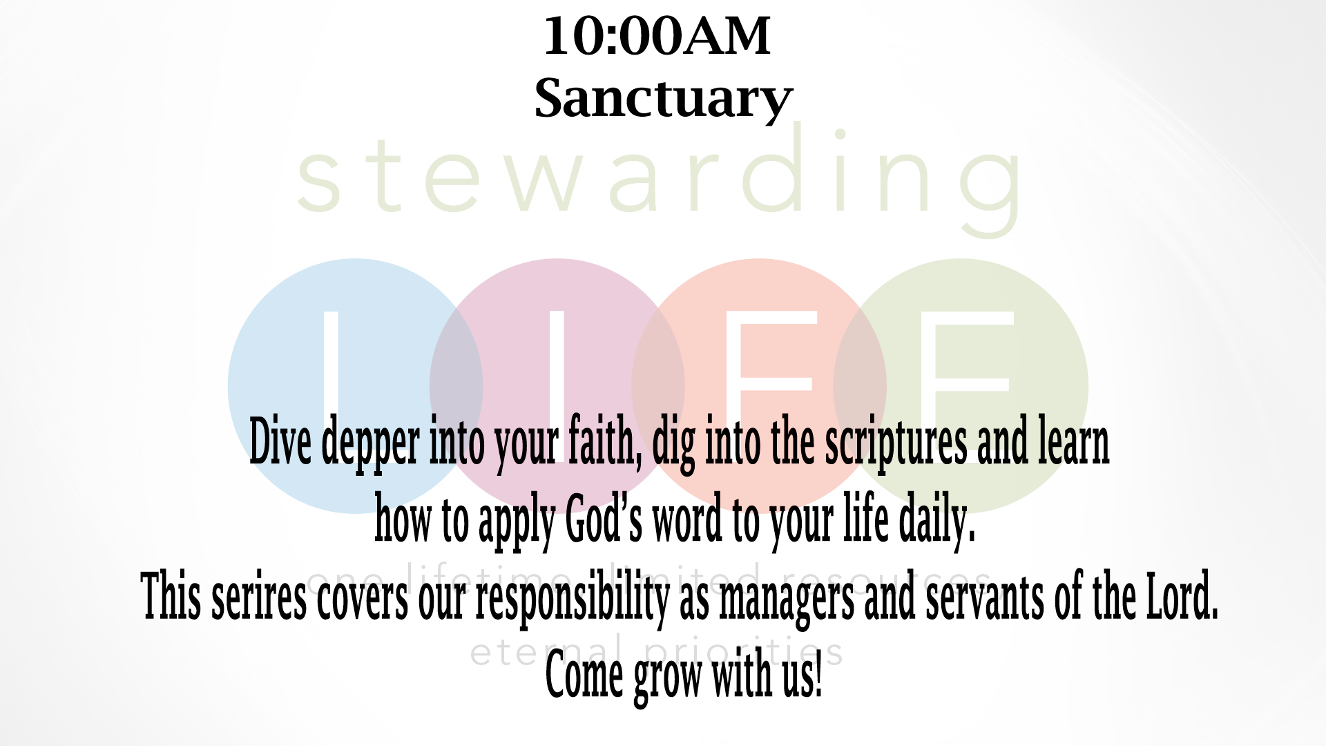 A flyer for the stewarding life sanctuary