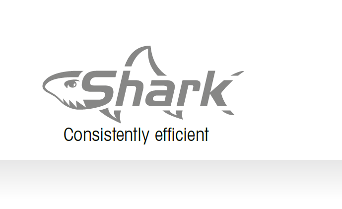 The shark logo is consistently efficient and has a shark on it.