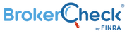 BrokerCheck by FINRA logo in blue and black text on a white background