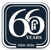Family Investors 66 years logo in navy and white with 1960–2026 text