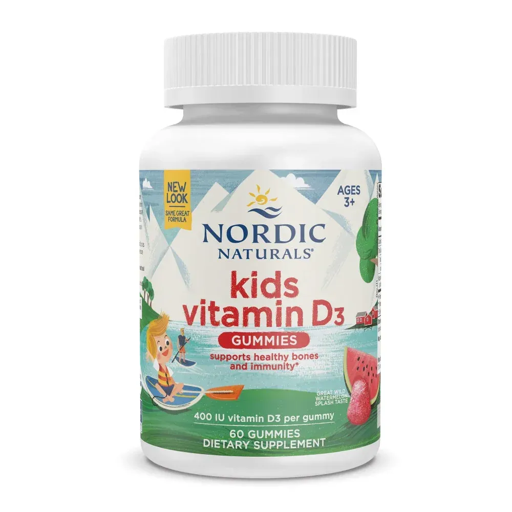 Nordic Naturals Kids Vitamin D3 Gummies Wild Watermelon Splash 60 gummies