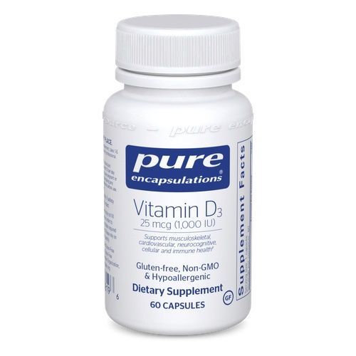 Pure Encapsulations Vitamin D3 25 mcg (1,000 IU) 60 capsules
