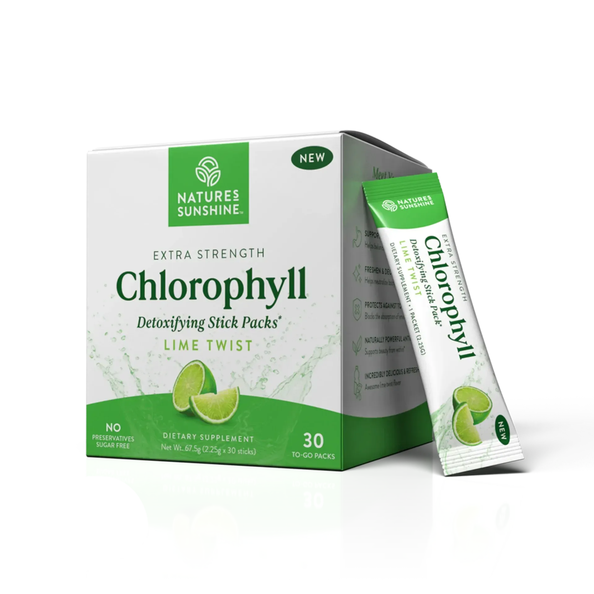 Nature's Sunshine Chlorophyll Sticks Lime Twist 30 sticks