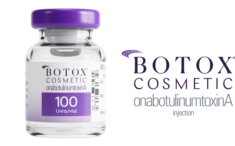 A bottle of botox cosmetic onabotulinumtoxin a injection on a white background.