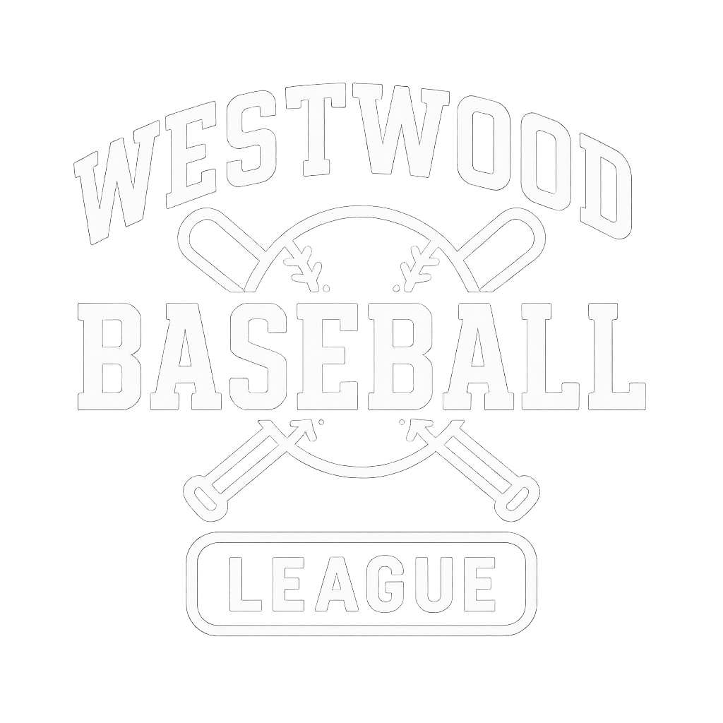 Westwood Baseball logo with crossed bats and a baseball graphic.