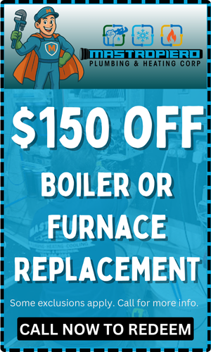 A coupon for $ 150 off boiler or furnace replacement