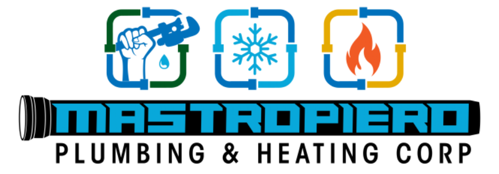 A logo for mastropiero plumbing and heating corp