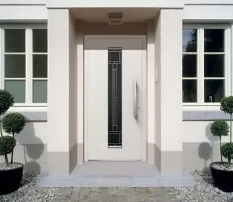 portoncino di ingresso in alluminio in colore bianco