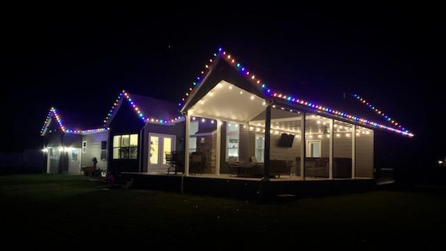a house with christmas lights lit up — Louisville, OH — Mongiardo Power Wash
