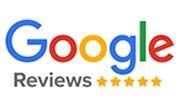 A google review logo with five stars on it.