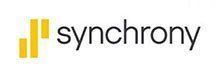 The logo for synchrony is yellow and black on a white background.